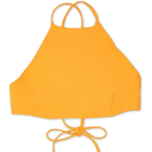 yellow high neck bikini top
